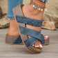 👡 Női, keresztbe fonott pántos, magas sarkú szandál | Espadrille platform, állítható bokapánttal – tökéletes nyári strand- és szabadidőruhához ☀️✨