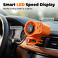 🚗 Hordozható autóventilátor LED kijelzővel | 100 sebesség, 360° forgatható, clip-on – Utánvét 💨✨
