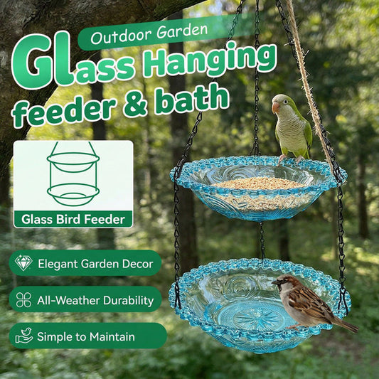 🐦 Retro stílusú függő etető és fürdő madaraknak | Rusztikus öntöttvas tálca kettős funkcióval – „shabby chic” stílusú kerti dekoráció vadmadarak számára 🌿✨