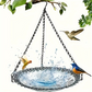 🐦 Retro stílusú függő etető és fürdő madaraknak | Rusztikus öntöttvas tálca kettős funkcióval – „shabby chic” stílusú kerti dekoráció vadmadarak számára 🌿✨