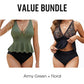 💃 Peplum tankini fürdőruha – női | Alulmúló szoknyás alsó, kétrészes, alakformáló – Utánvét 🔥
