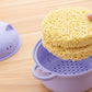 ⚡ Mikrohullámú ramen-főző – 1300 ml-es tésztás tál fogantyúval és lecsepegtető fedéllel | Hőálló, kanállal és evőpálcikával együtt