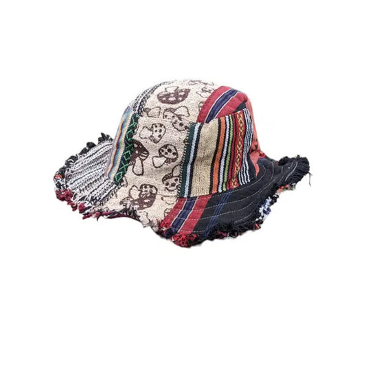 🍄 Patchwork kendersapka – többszínű, zsebbel | Boho stílus, UV-védelem, nyári alapdarab 🔥