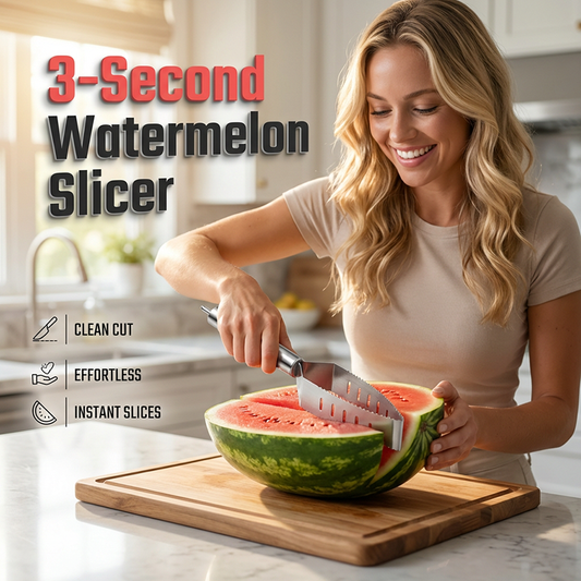 🔪🍉 Acél gyümölcsosztó – Háromszögű, gyümölcsökhöz és zöldségekhez 📦