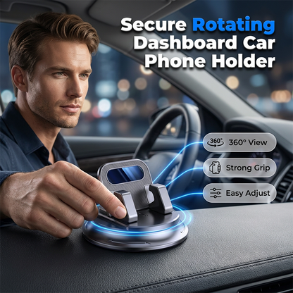 🚗 Forgatható műszerfalra szerelhető autós telefon tartó | 360° állítható, univerzális – Utánvét 📱✨
