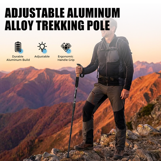 ⛰️ Könnyű alumínium túrabot ütéscsillapítással – Állítható, 3 szegmens, ergonomikus – Utánvét ✨