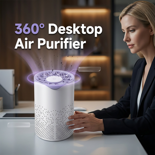 🌀 360°-os USB-s légtisztító otthonra és irodába | Alacsony zajszint, kompakt kialakítás, eltávolítja a füstöt és a port – Utánvéttel💪