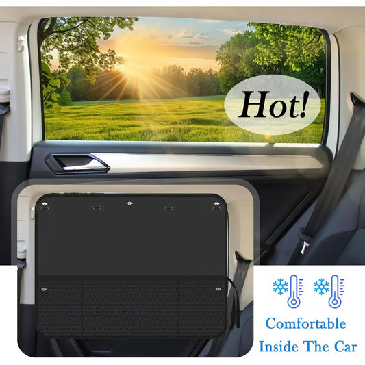 🚗 Autós napellenzők tárolózsebekkel – 2 db-os csomag, UV-védelem, tapadókorongok – Utánvéttel ✨