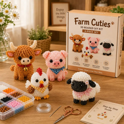 🧵 3D gyöngyfűző állatfigura készlet – lépésről lépésre, otthoni dekor – Utánvét 🧠✨