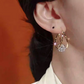 Double Hoop Sparkling Zirconia Ball Earrings