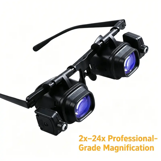 🔍 Precíziós LED-es nagyítószemüveg – Cserélhető lencsék, HD optika – Utánvét ✨