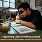 🔍 Precíziós LED-es nagyítószemüveg – Cserélhető lencsék, HD optika – Utánvét ✨