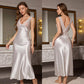 👗 Elegáns, V-nyakú hálóing – Selyemszatén, állítható pántokkal, csábító hálóruha – Utánvéttel ✨