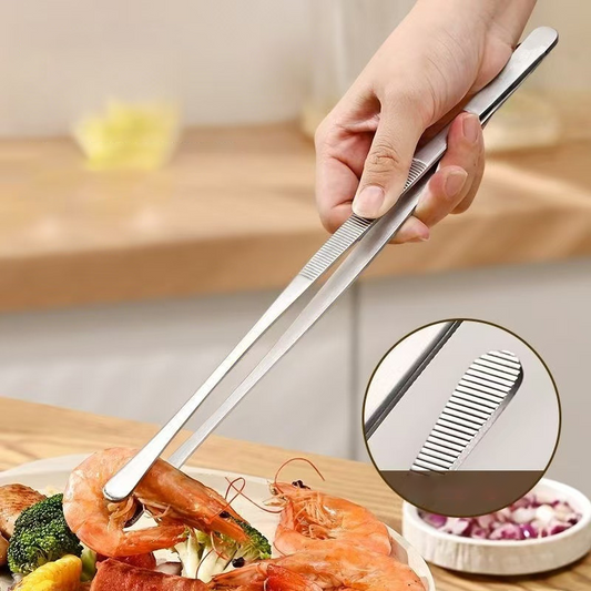 💪 Csúszásmentes rozsdamentes acél konyhai fogó – steakhez, kenyérhez, salátákhoz és sütéshez – utánvéttel 🔥