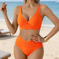 👙 Női bikini szett, redős díszítéssel, magas derékvonalú – karcsúsító fazon, áttört felső, méretek: S–2XL – utánvéttel ✨