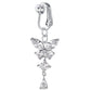 💎 Piercing nélküli, rögzíthető köldökgyűrű – 316L sebészeti acél, CZ csillogás – Utánvéttel ✨