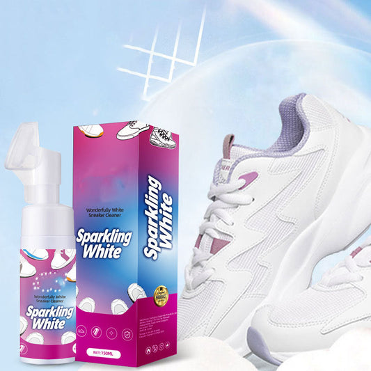 🧼 Waterless foam white shoe cleaner with brush – No-rinse, instant whitening, 150ml – Cash on delivery ✨