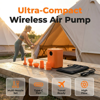 💨 Wireless air pump with turbo mode – Fast inflation, lightweight, portable – Cash on delivery 📦