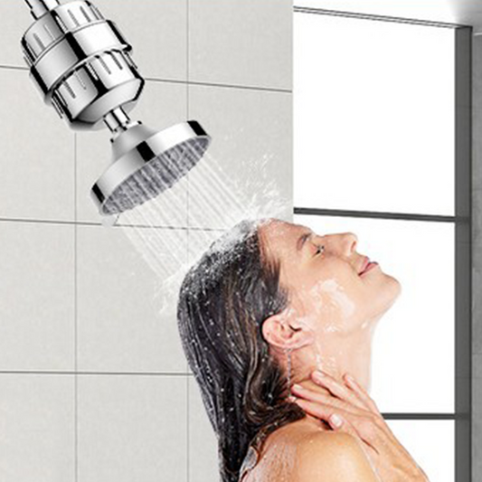 🚿 5-sugárú zuhanyfej 20-fokozatú szűrővel | Keményvíz-lágyító, C- és E-vitaminnal dúsítva – utánvéttel 💪