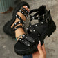 Edgy Studded Platform Roman Sandals