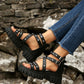 Edgy Studded Platform Roman Sandals