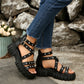 Edgy Studded Platform Roman Sandals