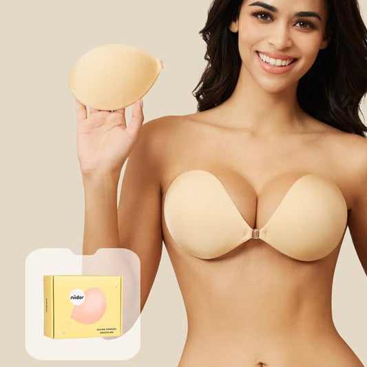👙 Láthatatlan, vállpánt nélküli, öntapadó melltartó – újrafelhasználható szilikon, push-up, hátkivágásos – utánvéttel ✨