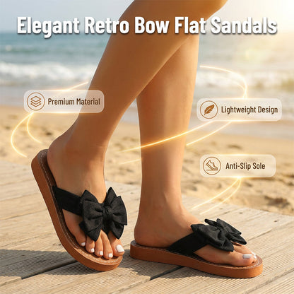 👡 Elegáns, retro stílusú, masnis lapos sarkú szandál – Felcsúszós, nyitott orrú, kényelmes nyári lapos sarkú cipő – Utánvéttel ✨