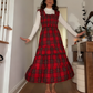 👗 Női, elegáns, kockás, fodros, spagetti pántos ruha – Laza szabású, redős mellrésszel, nyári alapdarab – Utánvéttel ✨