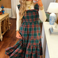 👗 Női, elegáns, kockás, fodros, spagetti pántos ruha – Laza szabású, redős mellrésszel, nyári alapdarab – Utánvéttel ✨