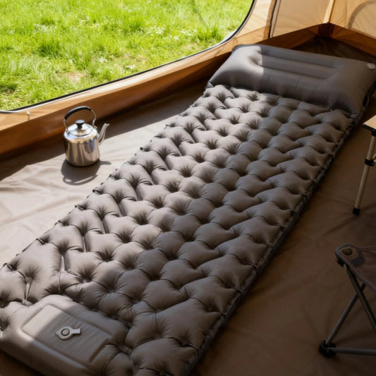 🏕️🛏️ Hordozható felfújható ágy beépített pumpával – Könnyű, kompakt, kempingezéshez és otthoni használatra – Utánvéttel 📦