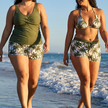 👙🔥 Női Háromrészes Tankini Szett Rövidnadrággal: Tökéletes Fedés és Kényelem! 🏖️