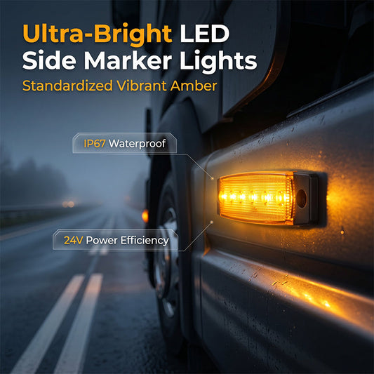 ⚡10 db LED oldalsó jelzőfények – sárga/piros, vízálló, DOT-minősítésű, pótkocsikhoz és lakóautókhoz – utánvéttel 🎯