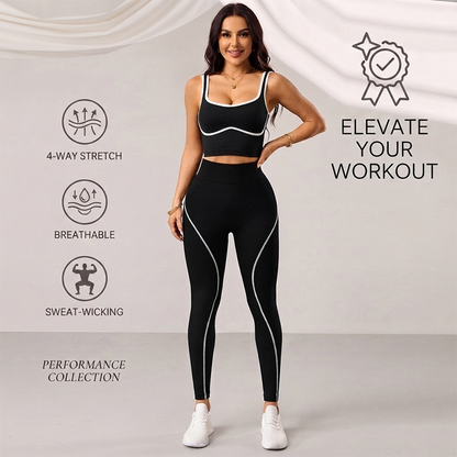 🏋️‍♀️ Női, rendkívül rugalmas jóga szett – Légáteresztő sportmelltartó és hasformáló leggings – Utánvéttel 📦