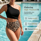 👙 Női egyvállú kivágott leopárdmintás fürdőruha – Elegáns, modern, strand – Utánvét ✨