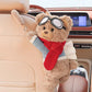 🐻🧸 Imádnivaló mackós plüss autószalvétatartó – aranyos, puha dekoráció, fejtámlára akasztható doboz, szalvétakibocsátó – utánvéttel 🎀