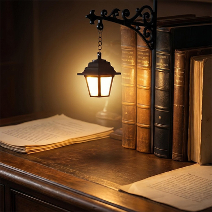 📚 Retro utcai lámpa könyvtámasz – Meleg fény, nosztalgikus hangulat – Utánvét ✨