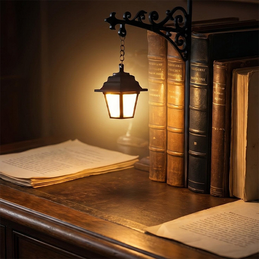 📚 Retro utcai lámpa könyvtámasz – Meleg fény, nosztalgikus hangulat – Utánvét ✨