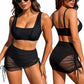 👙 Női háromrészes fürdőruha-szett – 3 darabos bikini, kényelmes, nyári – Utánvét ✨