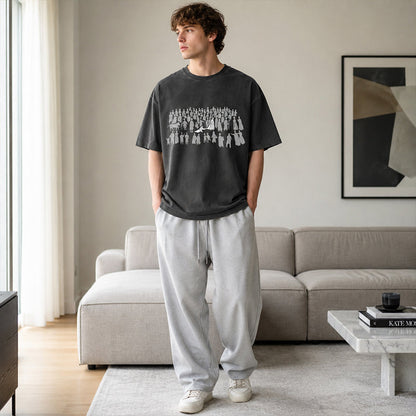 🔥 Vintage Washed Jézusos grafikás póló – 100% pamut, streetwear stílus, hitvalló póló – utánvéttel 💪