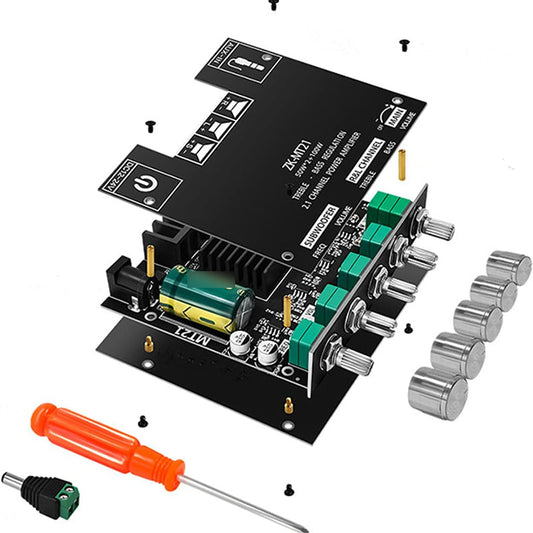 🎵 2.1 Channel Bluetooth Audio Power Amplifier Module – 100W RMS, Subwoofer Output, Aux/USB – Cash on delivery ✨