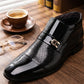 👞 Elegáns, fényes PU-bőr férfi cipő – klasszikus, elegáns oxford, fűzős, magasfényű kivitel – utánvéttel ✨