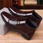 👞 Elegáns, fényes PU-bőr férfi cipő – klasszikus, elegáns oxford, fűzős, magasfényű kivitel – utánvéttel ✨