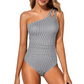 👙 Női egy vállú redős egyrészes fürdőruha – Elegáns, letisztult szabás, kényelmes – Utánvét ✨