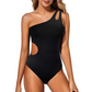 👙 Női egy vállú redős egyrészes fürdőruha – Elegáns, letisztult szabás, kényelmes – Utánvét ✨