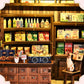 🏡 „Springtime Store” miniatűr ház LED-es világítással – barkácsolós babaház-készlet, világító könyvsarok-dísz – utánvéttel ✨