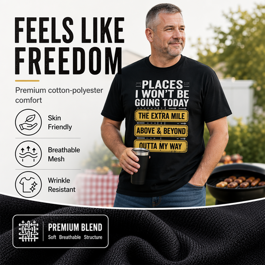 👕 Férfi humoros grafikás, kerek nyakú póló – Vicces felirat, puha pamut, alkalmi póló – Utánvéttel ✨