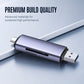 ⚡ Dupla nyílású kártyaolvasó – USB-C & USB-A, 5 Gbps, alumínium ház, telefonra és PC-re – Utánvét 📱✨