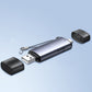 ⚡ Dupla nyílású kártyaolvasó – USB-C & USB-A, 5 Gbps, alumínium ház, telefonra és PC-re – Utánvét 📱✨