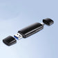 ⚡ Dupla nyílású kártyaolvasó – USB-C & USB-A, 5 Gbps, alumínium ház, telefonra és PC-re – Utánvét 📱✨